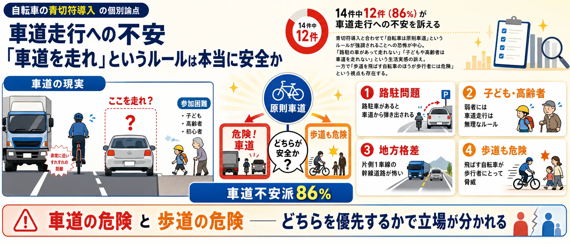 論点③ 車道走行への不安